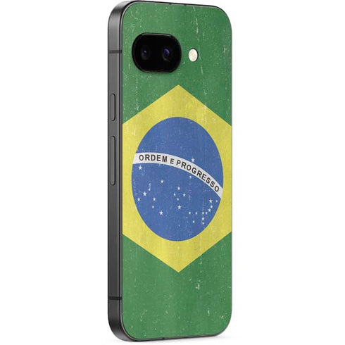 Brazil Flag Distressed Google Pixel 9a Skin